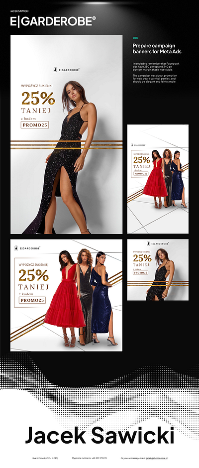 E-Garderobe® Meta Ads banners case study graphic design