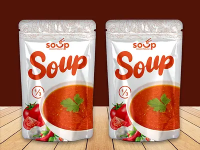 Soup Pouch packaging design 3d mockup diecut dieline package design packaging packaging design pouch design pouch packaging design printingfile printingmedia product design product label soup packaging soup packaging design