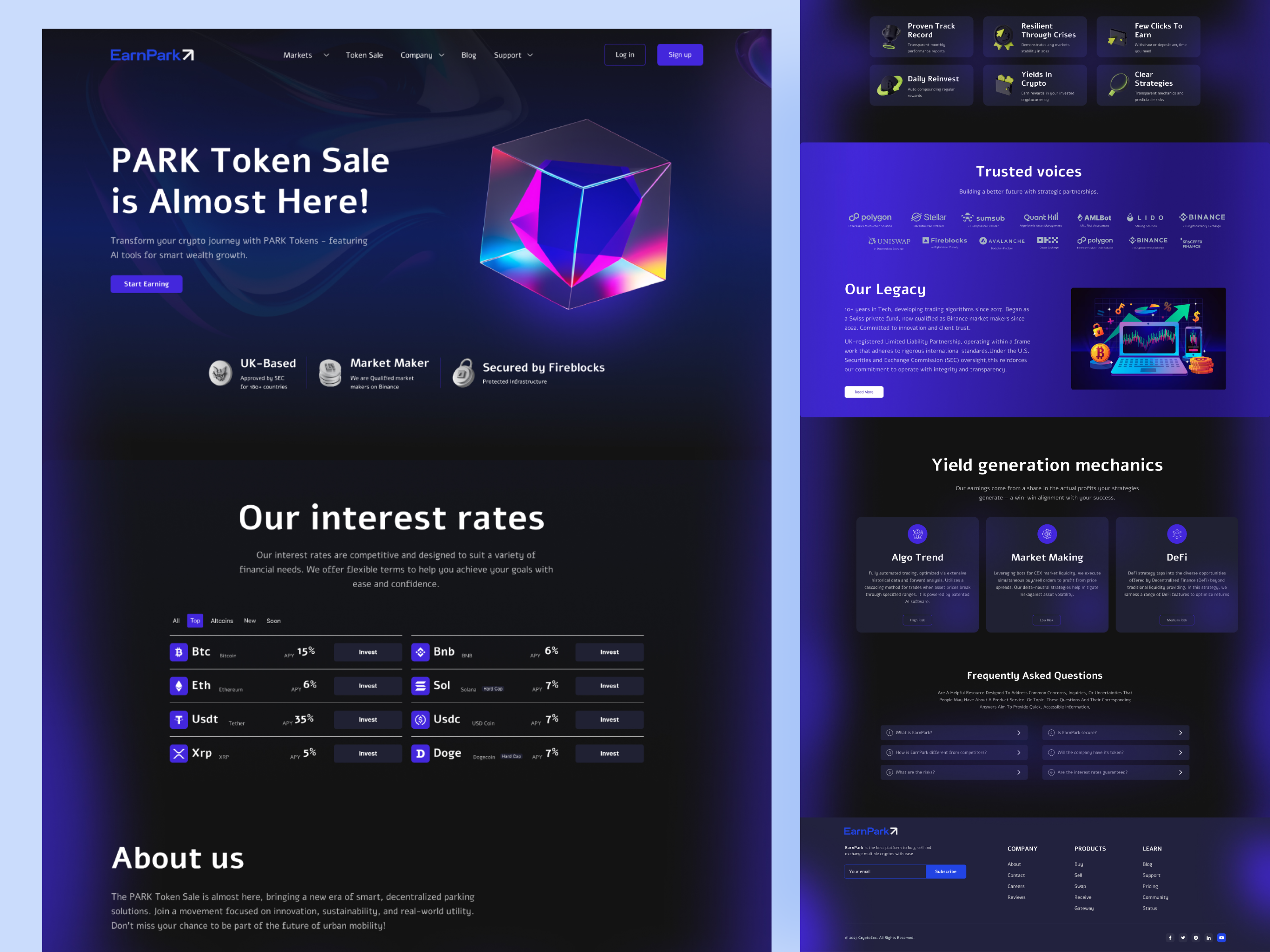 Example of Crypto Landing Page