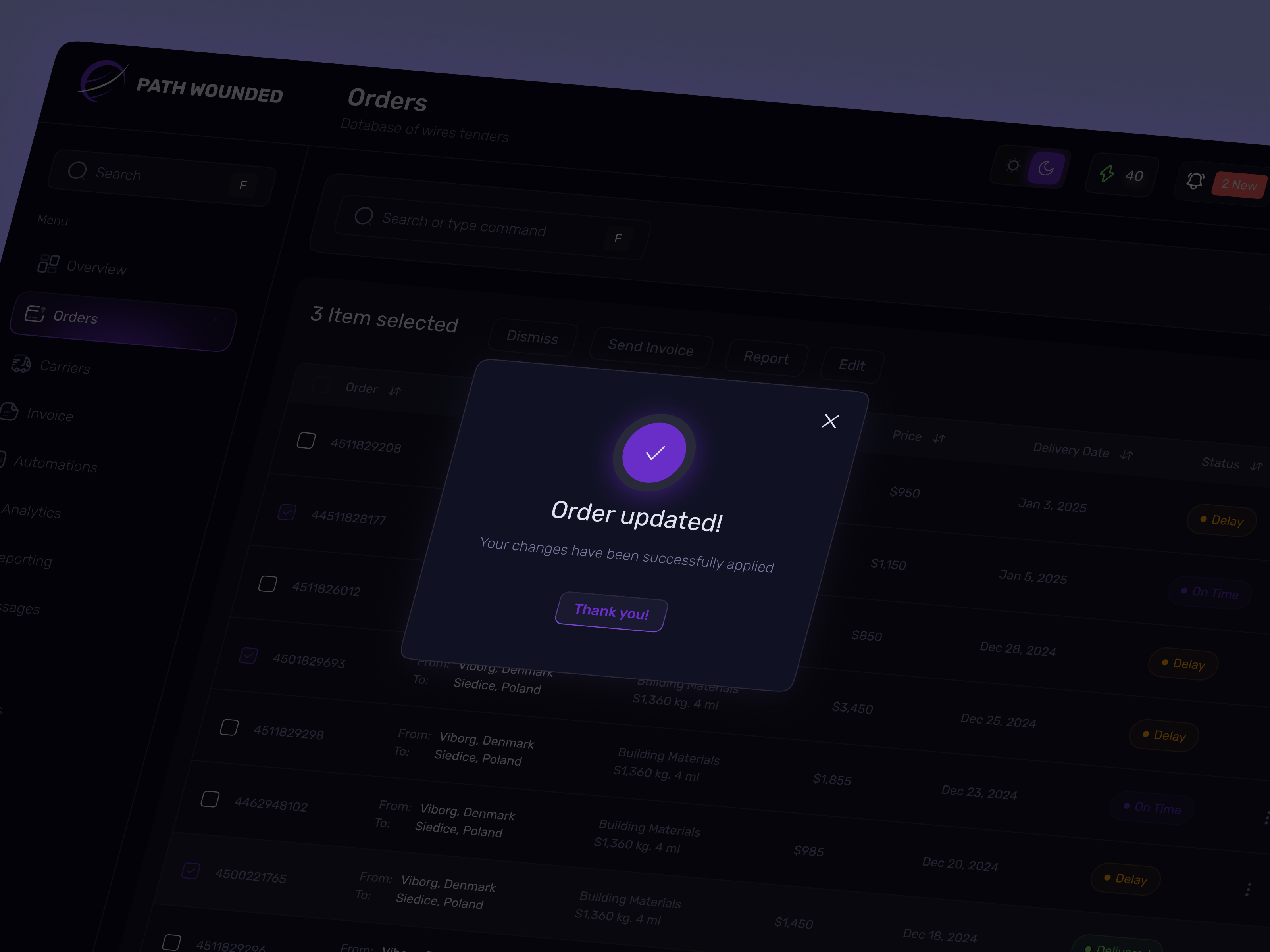 Logistics Management SaaS Dashboard - UI/UX Design courier courier service dashboard dashboard dashboard ui delivery logistics logistics admin dashboard logistics dashboard logistics management dashboard logistics monitoring dashboard logistics web app popup product design saas dashboard shasanko creations startup transport ui ux design ui ux designer web app design