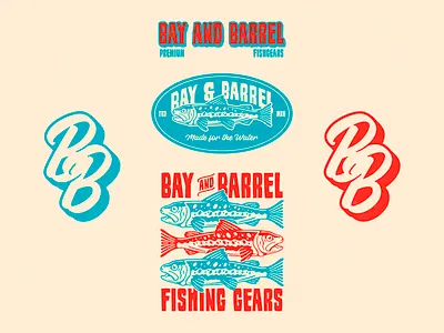 BAY & BARREL BRAND IDENTITY DESIGN PACKAGE #2 art branding design fishing fishing apparel graphic design illustration logo typograp typography ui ux vector