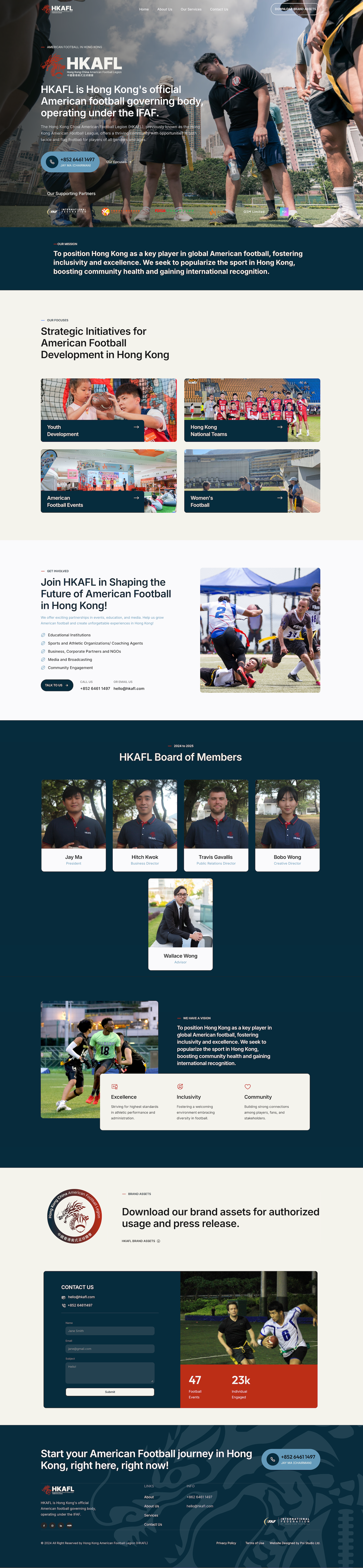 HKAFL Website Design & Development on Framer branding sports ui website design