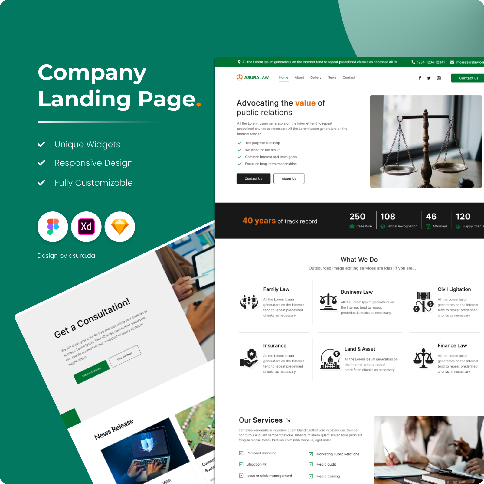 Company Landing Page branding company design graphic design illustration ui web webdesign