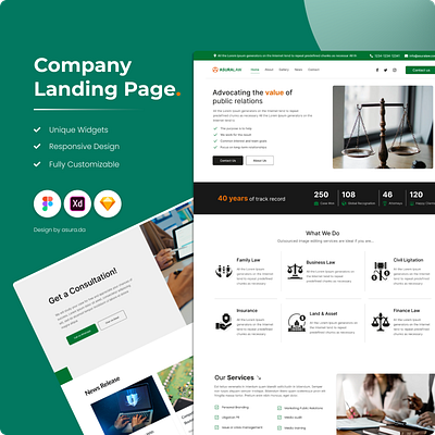 Company Landing Page branding company design graphic design illustration ui web webdesign