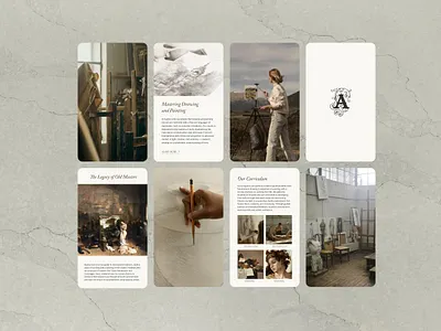 UI Design – Art Academy art academy art gallery brand identity branding classical elegant landing page design logo minimal ui design uiux design ux design visual identity web design