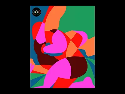 Unified Energy Through Color abstract energy artistic athletics athletic abstraction athletic form color blocking color harmony competitive scene conceptual strength dynamic shapes energetic composition geometric figures graphic power human silhouettes olympic spirit physical expression sports design stylized movement visual rhythm