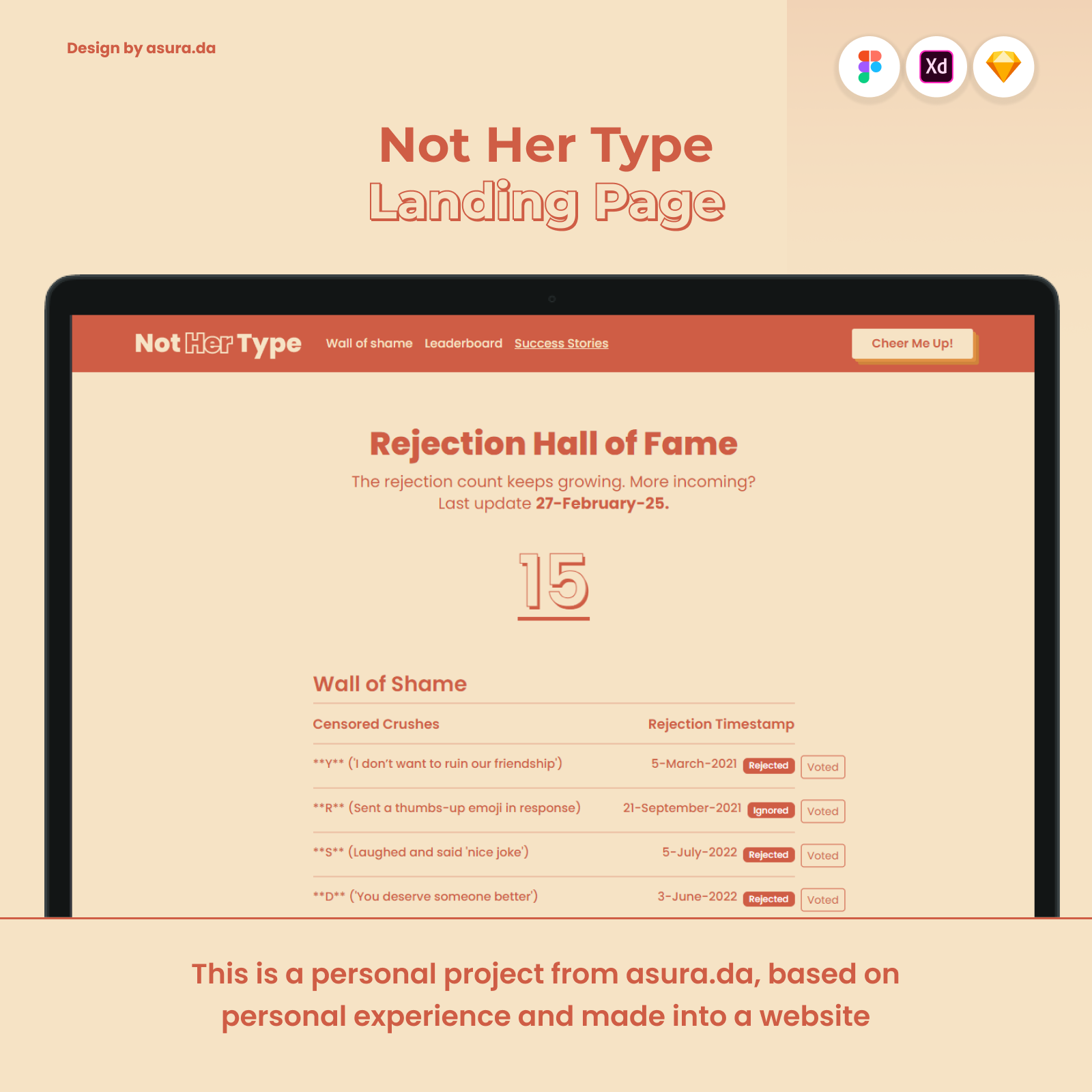 Not Her Type - Landing Page design graphic design illustration inspiration ui web design webdesign