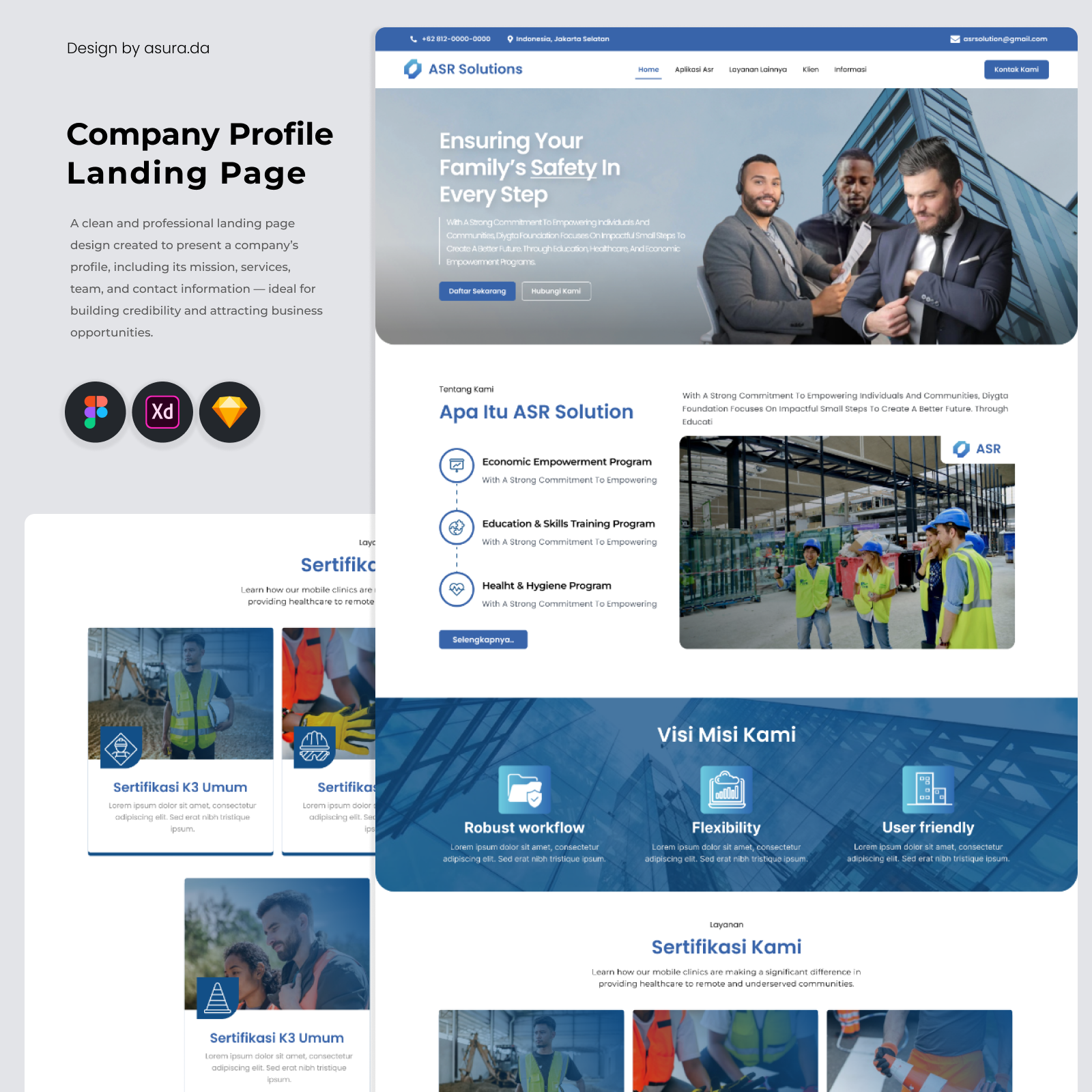 Company Profile - Landing Page branding company design graphic design illustration inspiration ui web design webdesign