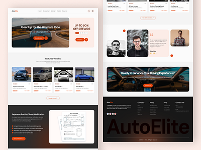 Car Selling Landing Page UI Design - AutoElite car selling landing page car selling website ui design car selling website uiux landing page landing page ui ui uiux visual design