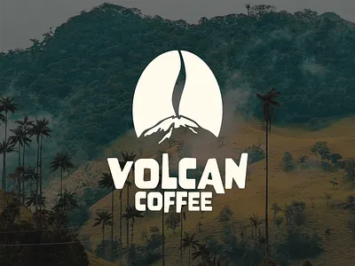 Volcan Coffee Logo coffee logo colombia logo food logo minimal logo volcano logo white logo