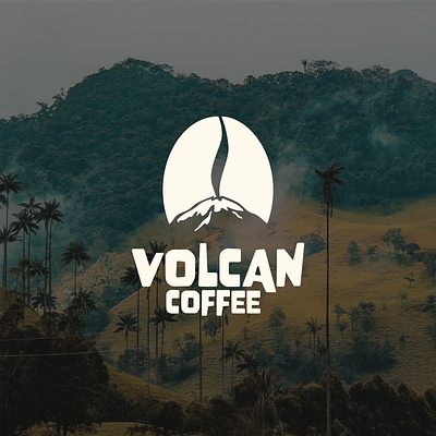 Volcan Coffee Logo coffee logo colombia logo food logo minimal logo volcano logo white logo