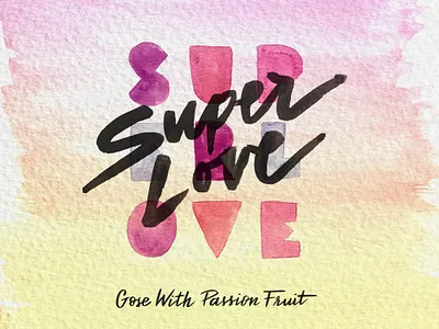 Super Love Beer Lettering 1980s 80s beer block letter branding brewery brewing calligraphy gose hand drawn hand lettering illustration label lettering painted type script tropical typography watercolor