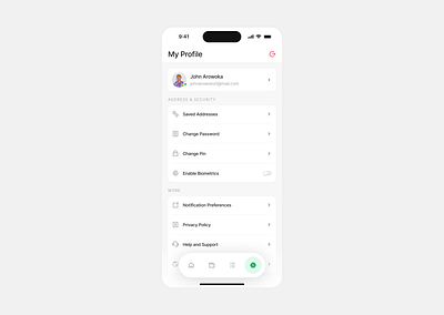 My Profile Page - Mobile mobile page profile ui