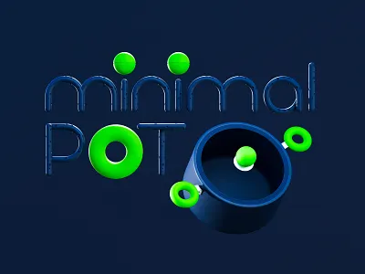 Minimal Pot - 3D Typography Experiment 3d modeling 3d render 3d rendering 3dlogo 3dtypography blender blenderart cgi customfont designexperiment illustratortoblender minimaldesign typographylovers