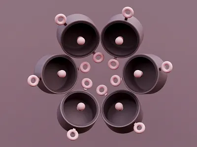Soft & Symmetrical - Pink Pot Design 3d modeling 3d render 3d rendering 3drender blender blender3d designinblender digitalart minimalcgi pinkpalette productvisualization stylizeddesign