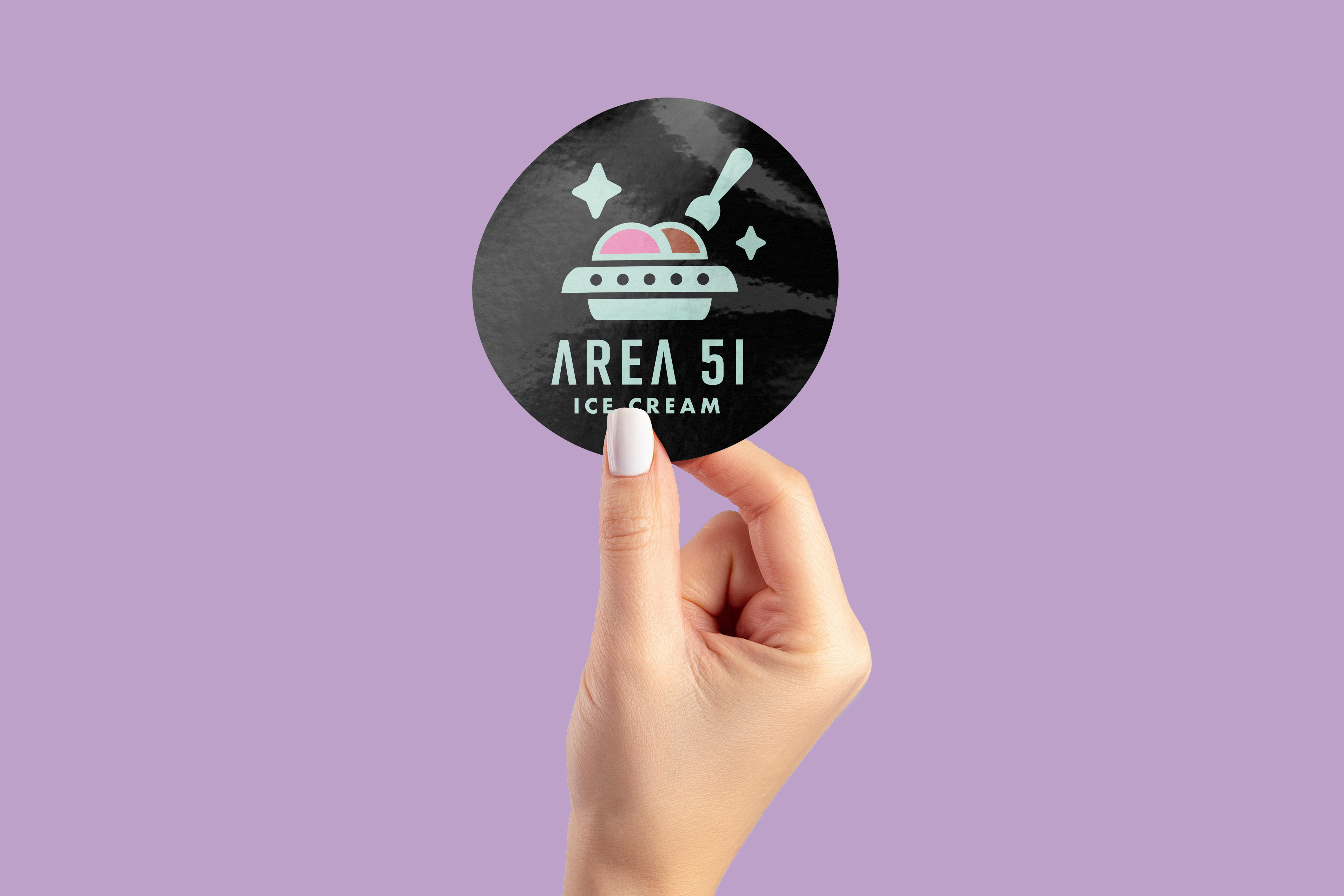 Area 51 Ice Cream - Logo & Assets adobe illustrator brand identity graphic design hernando ice cream illustration logo memphis mississippi packaging procreate small business stickers tshirt