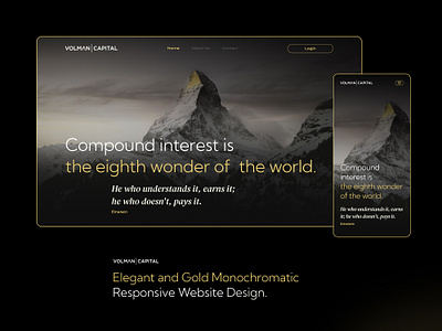 Volman Capital Landing Page Design for Finance accounts business capital consulting finance firm investment landing page landing page design mobile mountain resposive web design