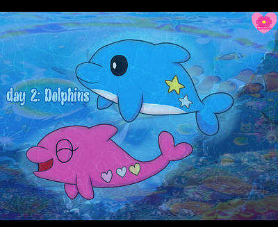 Maycean Day 2: dolphins art post art tag digital art drawing fan art illustration