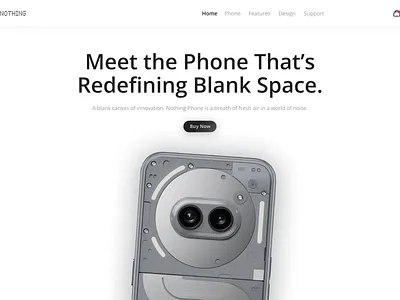 Nothing Landing Page Hero Section Design. branding design graphic design hero section landing page ui ui design web design