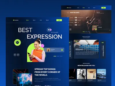 Product design - Music website landing page classic clean graphic design landing page luxury music portfolio product