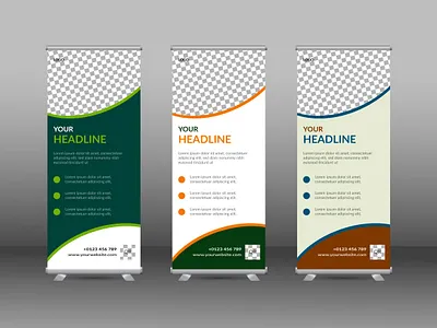 Roll Up Banner New Design branding business company graphic design mongolhor mrdesigner00 poster roll up banner trending