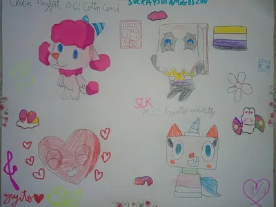 my doodle from dump 332 art post art tag chikn nuggit doodle from dump drawing fan art illustration lego mhs midnight horror school moshi monsters moshlings traditional art unikitty