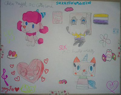 my doodle from dump 332 art post art tag chikn nuggit doodle from dump drawing fan art illustration lego mhs midnight horror school moshi monsters moshlings traditional art unikitty