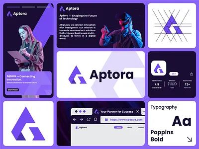 Letter A Logo & Brand Identity Design (Unused – For Sale) a brand identity branding irtificial intelligence logo letter a letter a logo logo logo creation logo design logo designer logo mark logofolio marca symbol tech technology logo typography