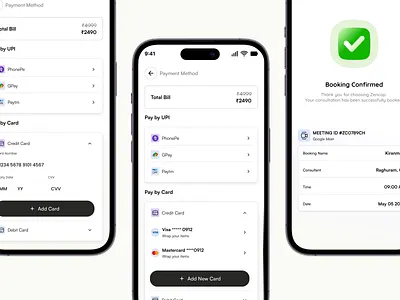 Zencap App – Payment Screen UI appui booking cleanui consultancy dailyui figma finance financialapp fintech minimaldesign paymentscreens screens ui uiux upi