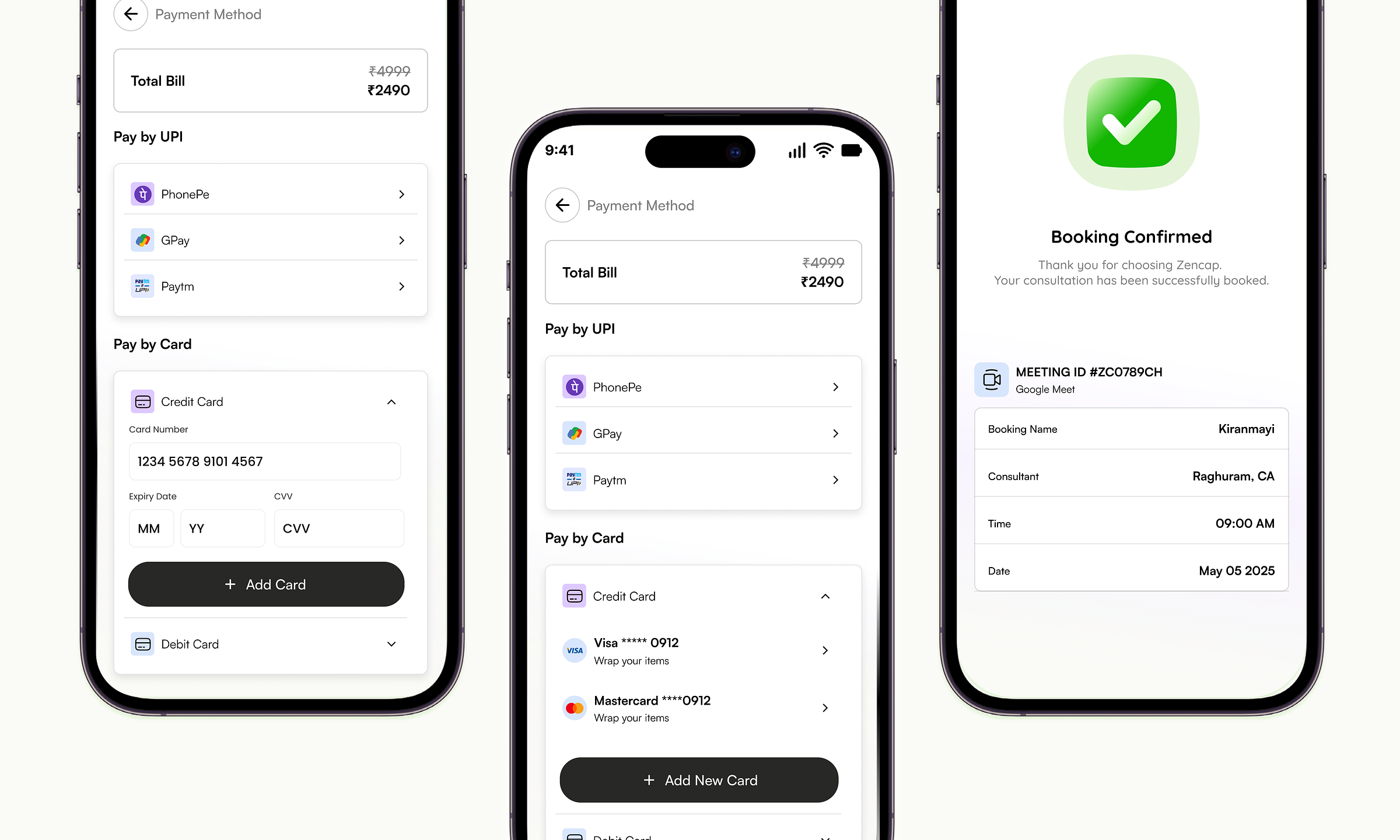 Zencap App โ Payment Screen UI by Afzal Shaik on Dribbble