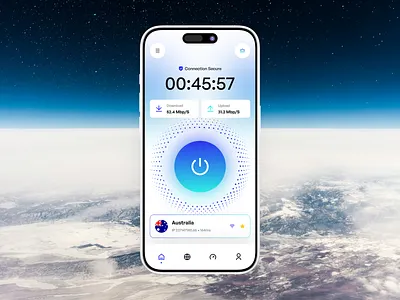 VPN Mobile App app concept connection cyber dashboard internet minimal mobile modern ui network security privacy security server ui ux vpn