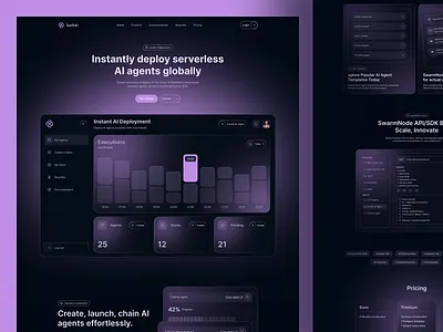 Instant Deployment AI Agent Website Design ai ai agent website ai agents ai builder ai design ai website artificial intellegence autonomous agent design homepage landing page ui web web design website website design