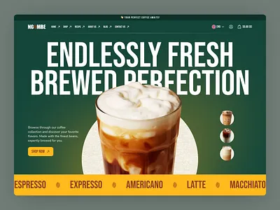 NGOMBE - Landing Page bold brutalism bulk clean coffe design exploration herosection inspiration landing page ui uidesign uiux