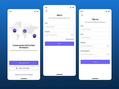 Mobile Login/Signup Screens UI app design figma figma design login screen design mobile app design signup screen design ui design uiux