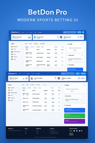 BetDon- Modern Sports Betting UI aviator betting betting ui casino modern sports betting