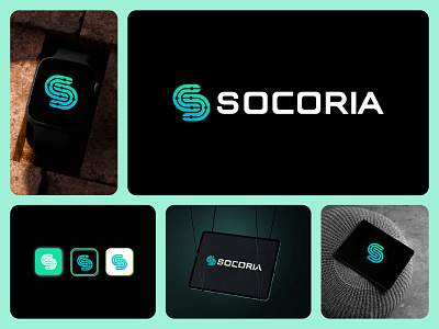 Modern digital tech logo design & brand identity and hightechfeel.
