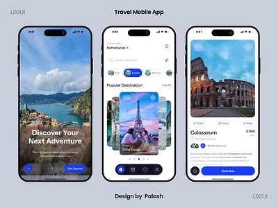 Travel Mobile App app app interfaces best app design booking ios mobile modern app ui tour app tourist travel travel agency travel app travel app analytics travel app home travel ui travel ux ui ui design ui ux design ux