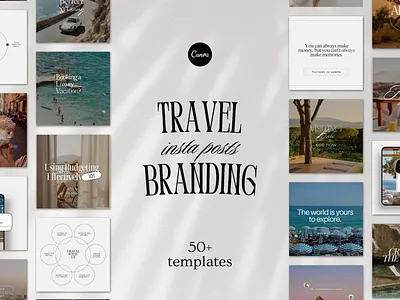 Travel Instagram Post Templates - Fully Customizable in Canva app branding design graphic design illustration logo typography ui ux vector