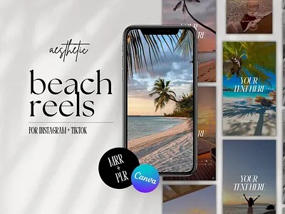 Beachy Instagram Templates – Luxurious, Editable for Canva app branding design graphic design illustration logo typography ui ux vector
