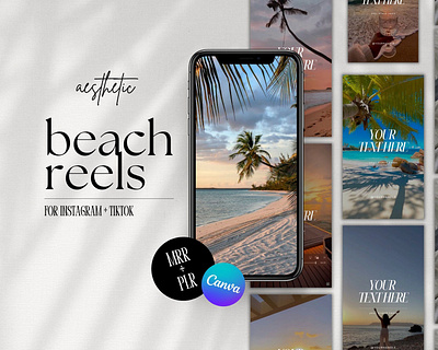 Beachy Instagram Templates – Luxurious, Editable for Canva app branding design graphic design illustration logo typography ui ux vector