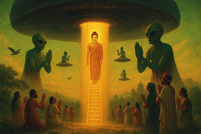Buddha's descend to Sankassapura!!! ai art digital art generative ai