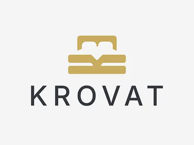 KROVAT bed branding cushion furniture graphic design letter k logo premium