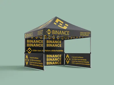 Event Tent Design for Binance Cryptocurrency Brand binance binance tent design branding btc graphic design tent design vector