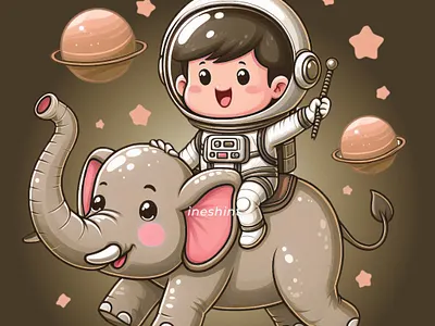 An Elephant’s Guide to the Galaxy astronout book book cover cartoon elephant kids space