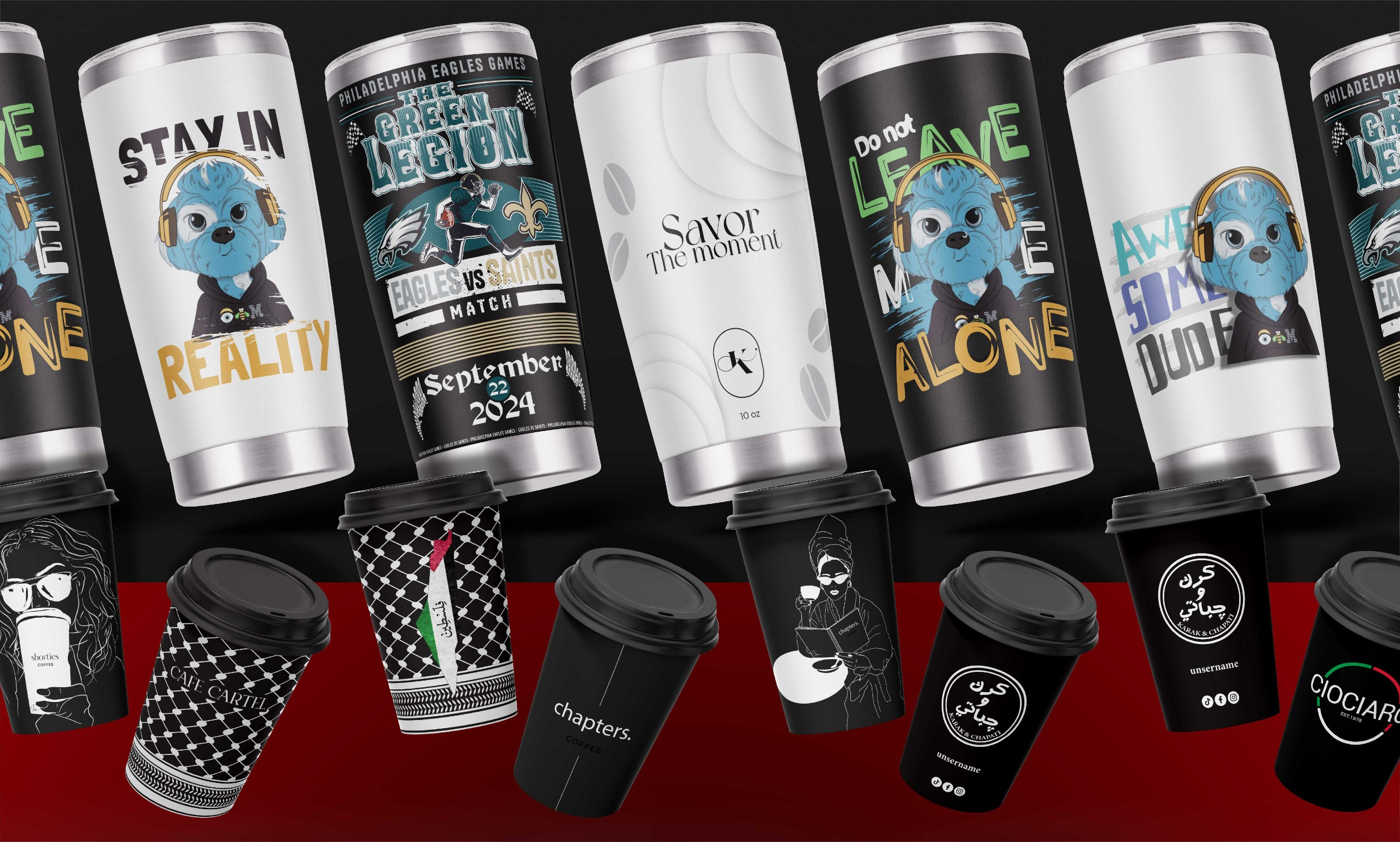 Example of Custom Mug, Coffee Cup & Apparel Design