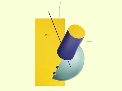 Deliberate Abstraction - 3D Render 3d 3d art 3d art work 3d composition 3d design 3d geometric shapes 3d model 3d modeling 3d render 3d shapes 3d visual abstract art cylinder geometric fusion graphic design minimalist design modern art the deliberate fall yellow