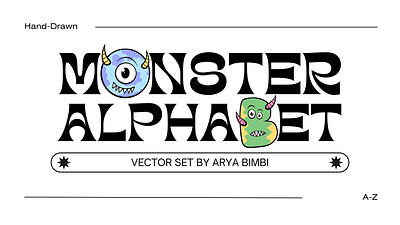 Monster Alphabet Vector Set alphabet branding design graphic design handdrawn illustration logo ui vector vector set