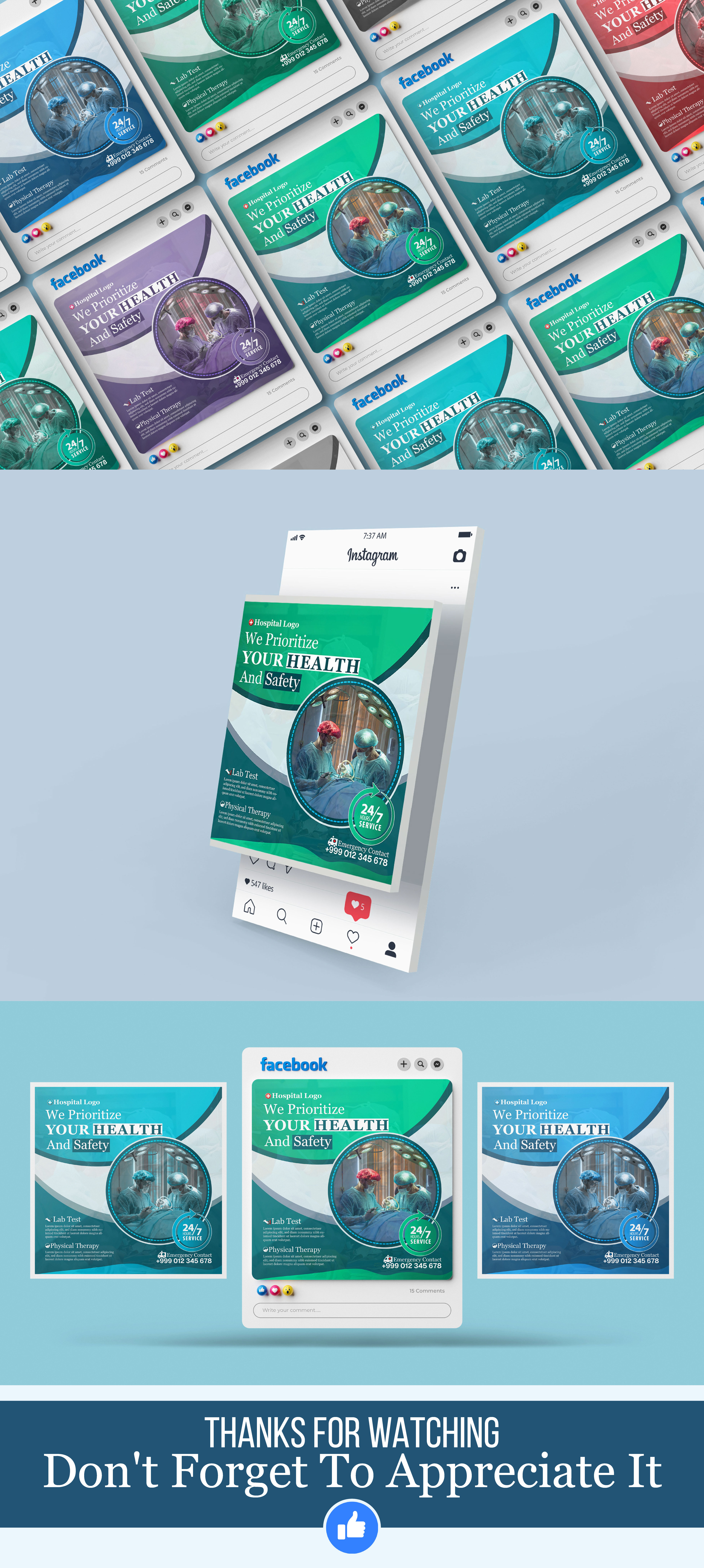 social-media-post design & medical service-social-media