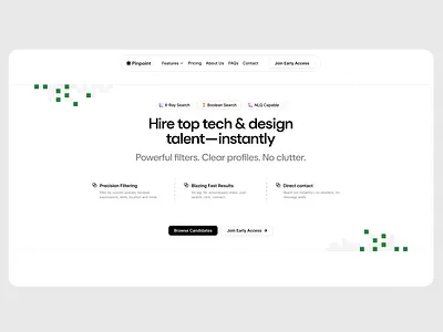 Recruitment platfrom landing page hiring landing page recruitment platform recruitment tool design recruitment tool landing page tech hiring uiux website design
