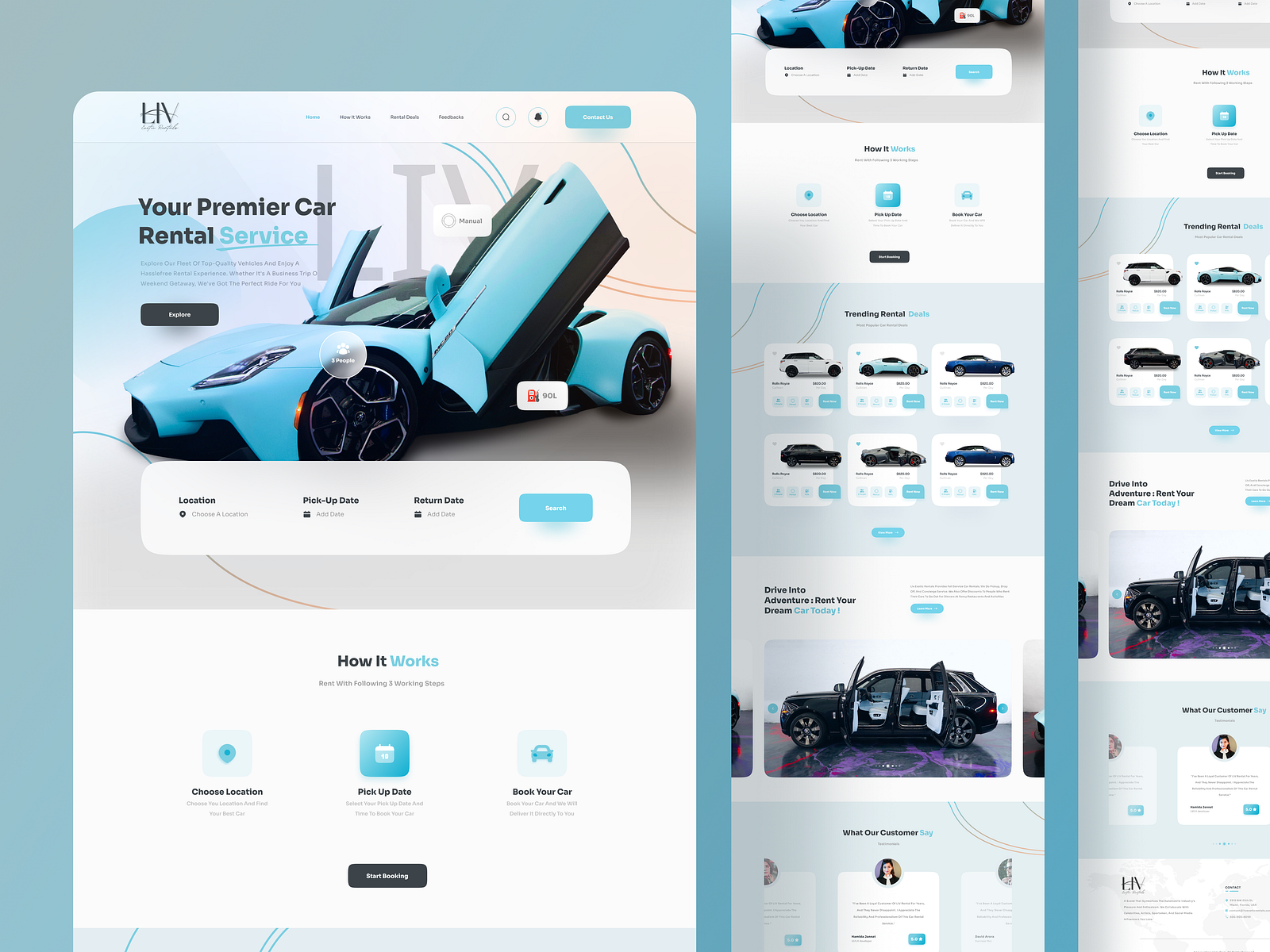 LIV - Car Rental UI/UX Web Design by Hamida Jannat | UI designer on ...